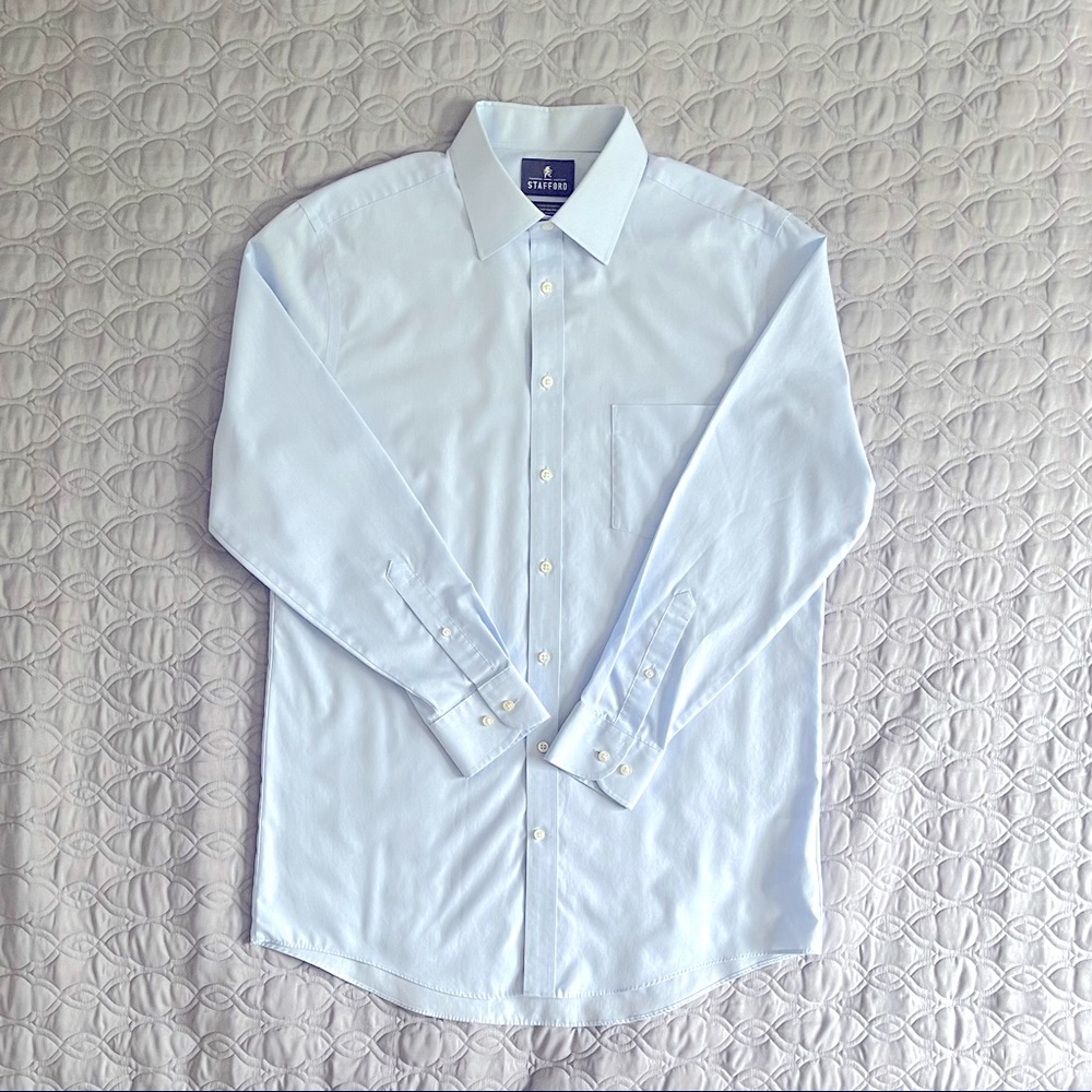 Stafford men’s dress shirt, light blue, easy care